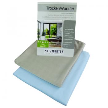 Das Trockenwunder Microfaser Glas-& Poliertuch 2er Set blau & grau