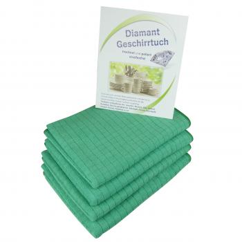 Diamant Geschirrtuch smaragdgrün 4er Set
