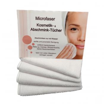 Microfaser Kosmetik-Tuch-Set, 4 x 40x40cm  weiß