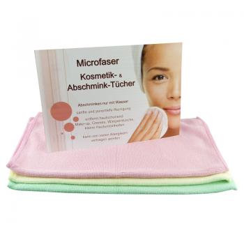Microfaser Kosmetik-Tücher 3 Stck bunt