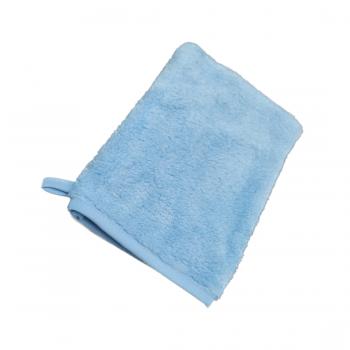 Microfaser Waschhandschuh in Teddy-Plüsch-Qualität hellblau