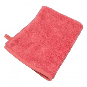 Microfaser Waschhandschuh in Teddy-Plüsch-Qualität koralle