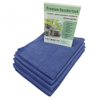Premium Microfaser Geschirrtuch blau 4tlg.