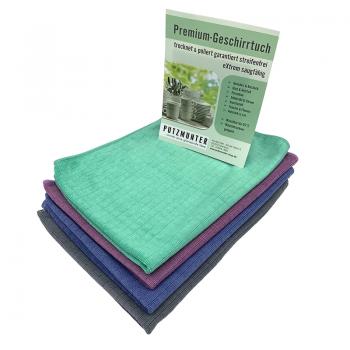 Premium Microfaser Geschirrtuch bunt 4tlg.