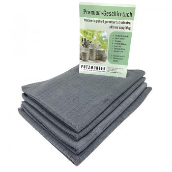 Premium Microfaser Geschirrtuch grau 4tlg.