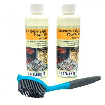 PUTZMUNTER Backofen- und Grill Power Gel extra stark 2 x 500ml inkl. Spülbürste
