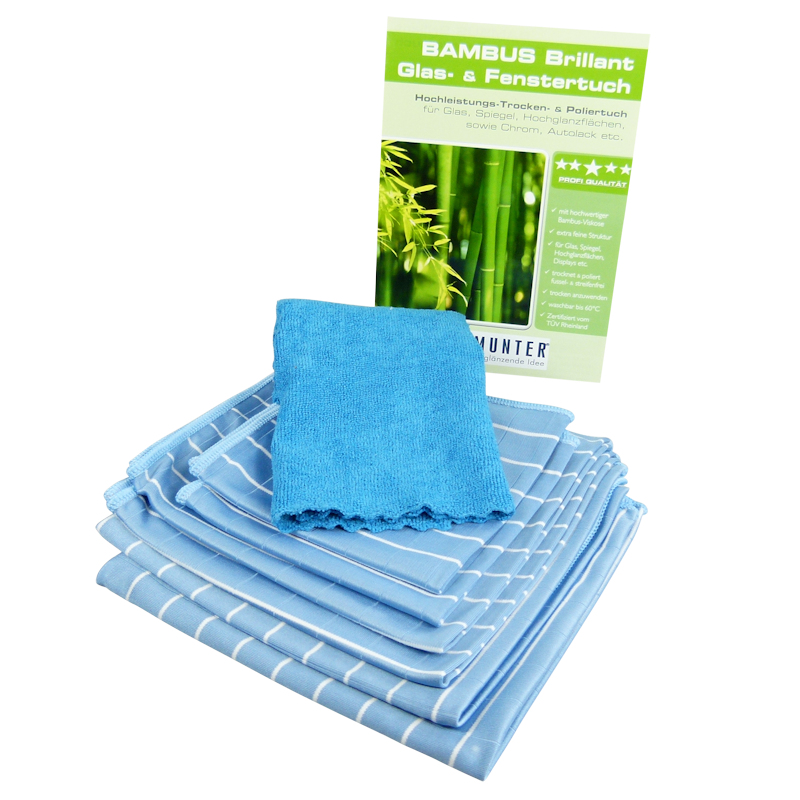 Aqua Laser 6x Staubtuch Blau Bambus Universaltuch Reinigungstuch Fenstertuch 