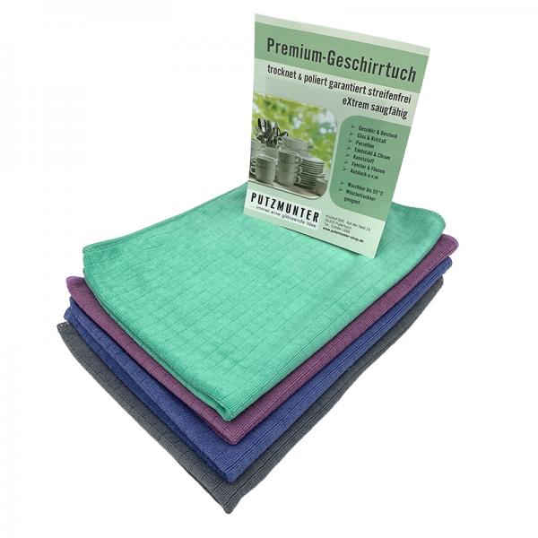 Premium Microfaser Geschirrtuch bunt 4tlg.