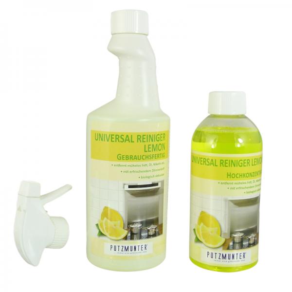PUTZMUNTER Universal Reiniger Lemon Konzentrat 500ml + 750ml Gebrauchsfertig